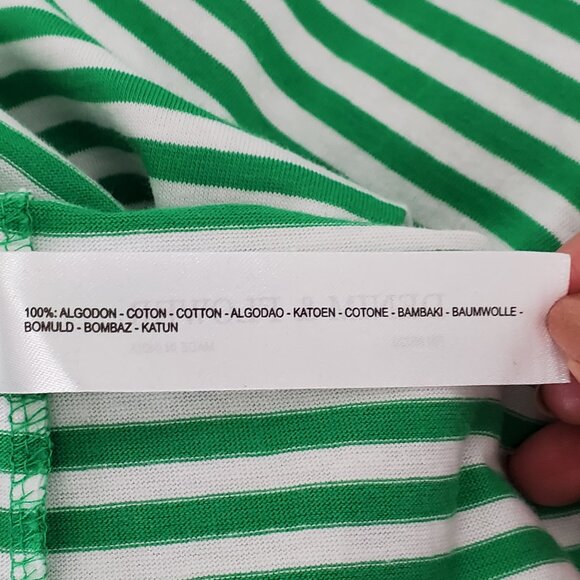 Denim & Flower Cotton Green White Striped "Lucky" St. Patrick's Day Top Size M - Picture 14 of 16